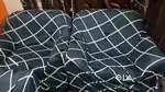 Sofa set with cover, gas cylinder stove and water dispenser