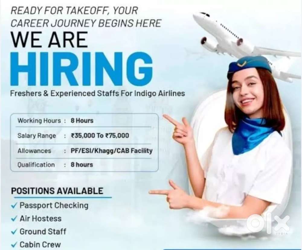 Indigo Airlines Jobs /Vacancy for Airport Ground Staff / Driver / Crew