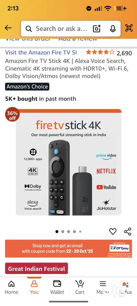 Amazon Fire stick 4k With Alexa
