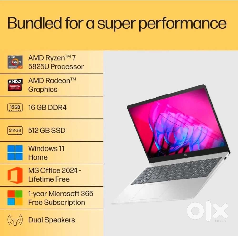 HP  512 gm 16 gm rom windows 11 and 15.6 fhd led display