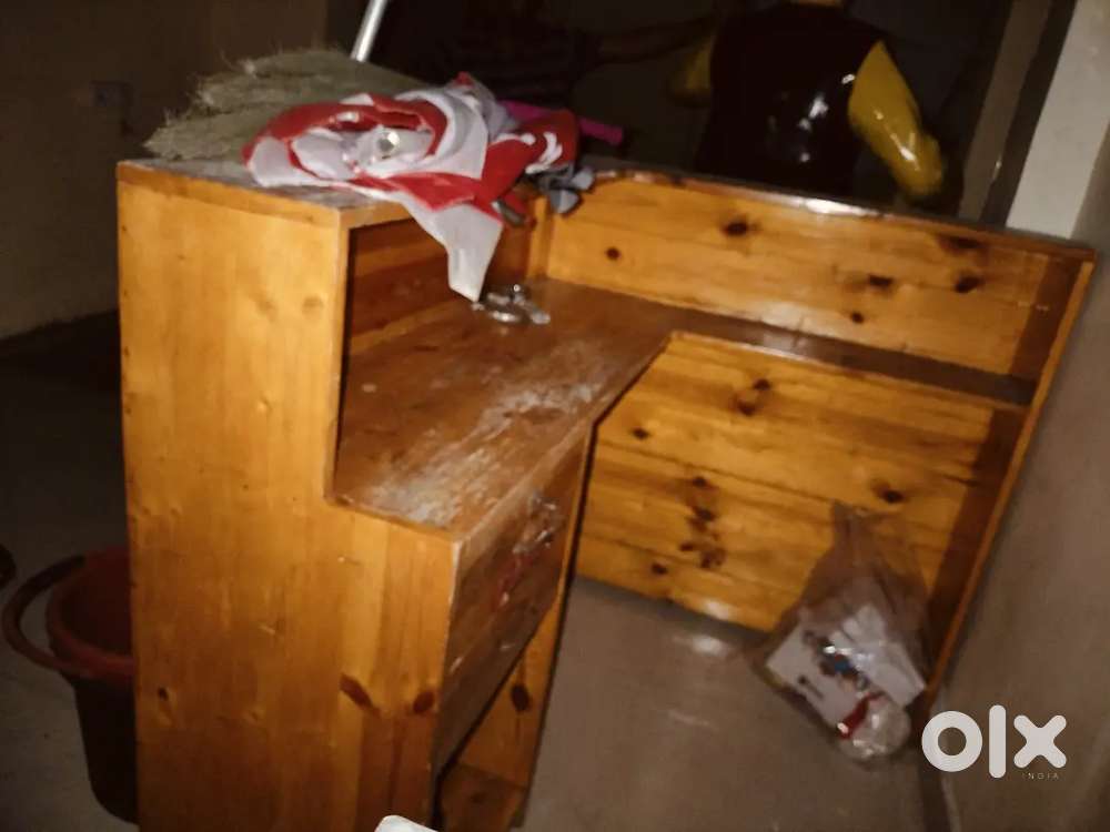 Wooden Cash counter and deep fridge