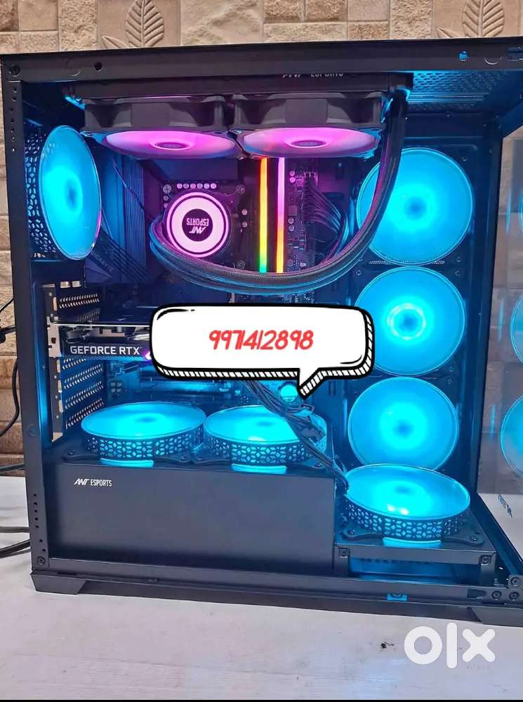 Gaming Computer Pc with Monitor and Graphic card