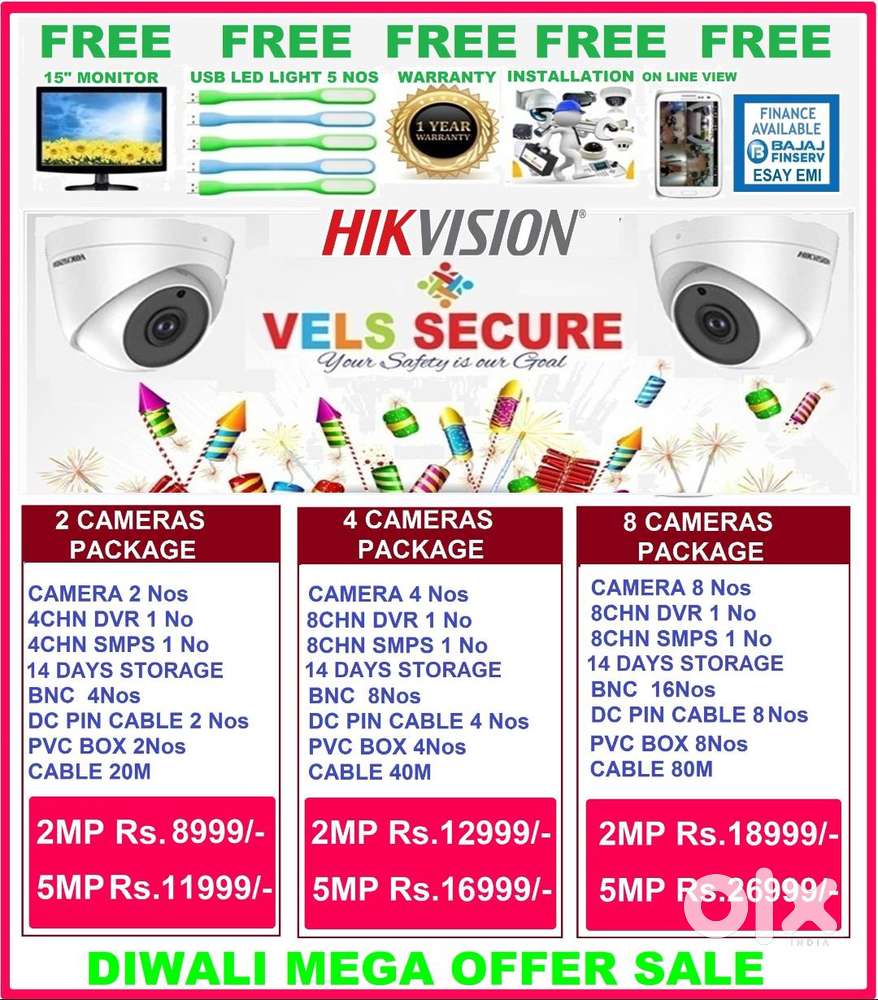HIKVISION CCTV CAMERA 2MP   DAY & NIGHT     VISION  DIWALI M