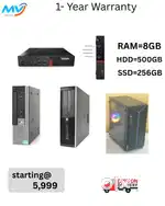Monitor  Keyboard Mouse  Ram - 8gb DDR3  500GB Hard disk