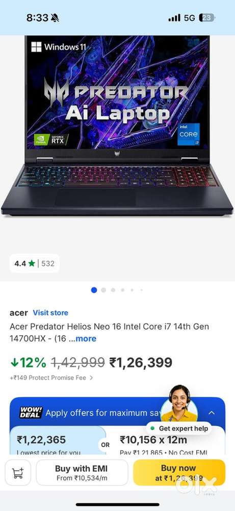 Acer predator  helio neo 16