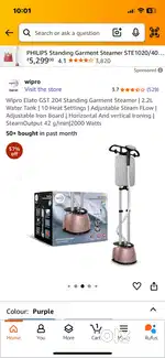 Wipro Elato GST 204 Standing Garment Steamer - new condition