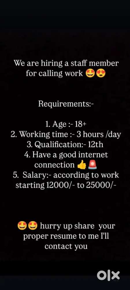 Work from home opportunuty