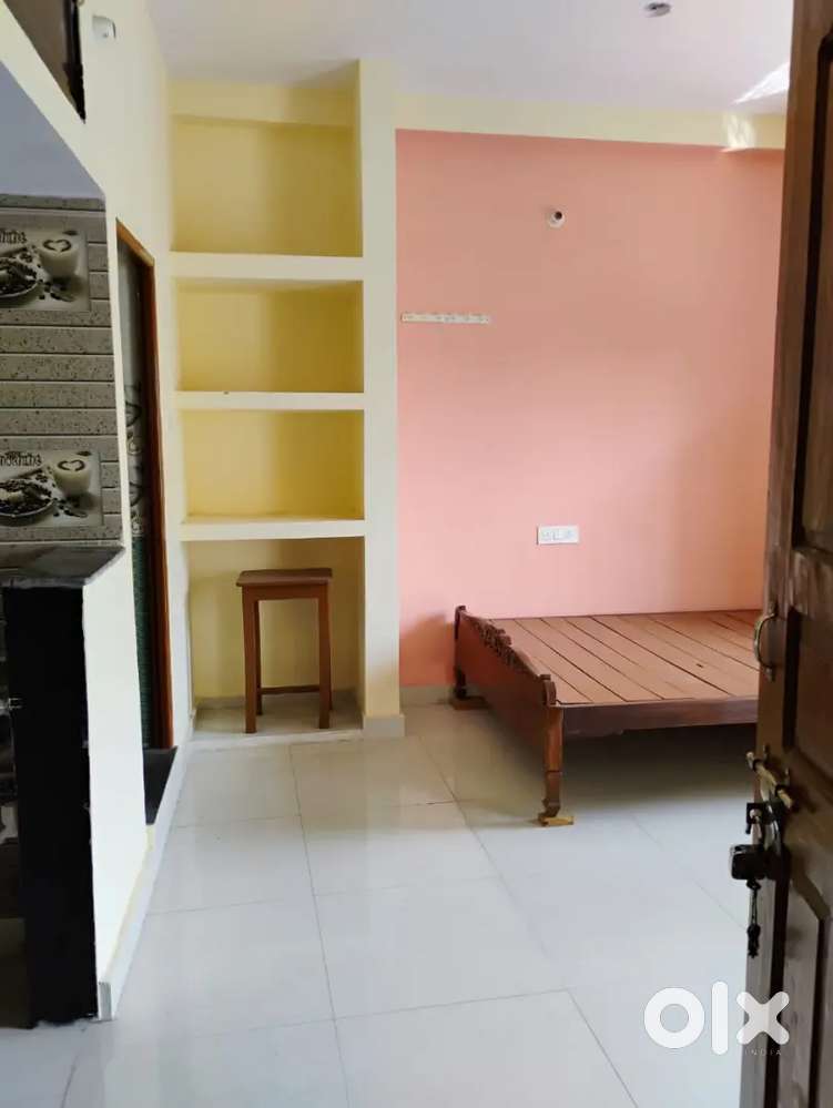 1 big room with attached kitchen, bathroom and a big balcony