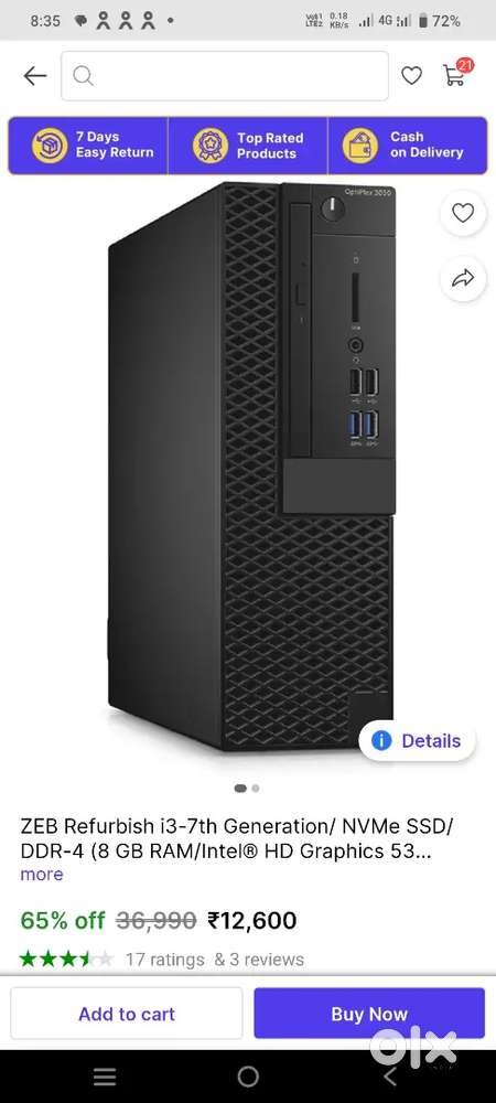 Cpu dell 500 gb hard disk