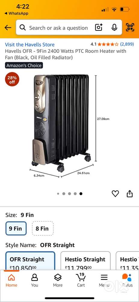 Brand new unpacked room heater at throw away price