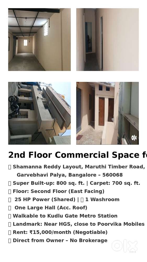 Commercial Space for rent - 2nd Floor East facing