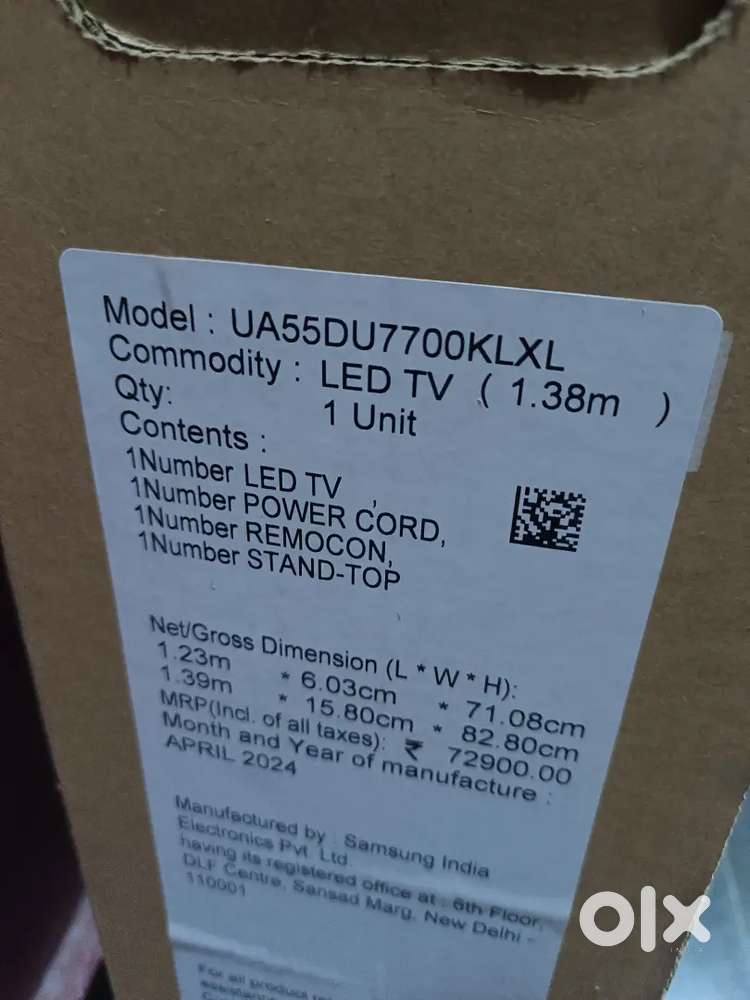 I want to sell my new samsung 55 inch TV model UA55DU7700 yr 2024