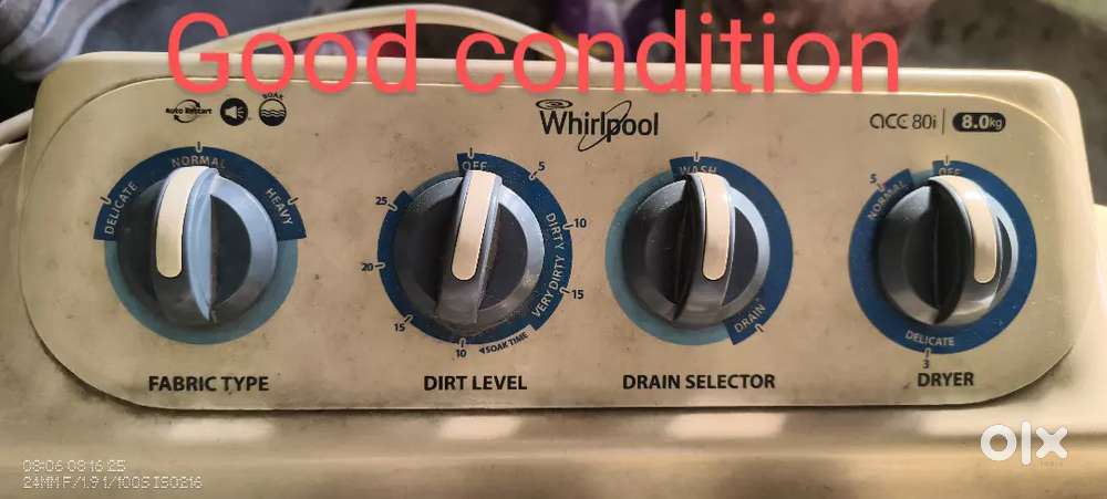 Whirlpool washing machine 8 kg  semi automatic