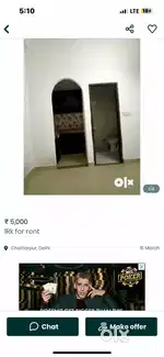 1rk for rent with terrace