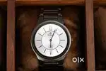 Titan Edge Ceramic Silver Dial Grey Ceramic Strap Mens Watch