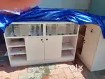 Mobile counter and glass doors
