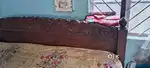 Good condition tike   wood wooden  bed 6 by 7 foot