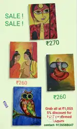 Sale of brand new canvas and clay plate painings