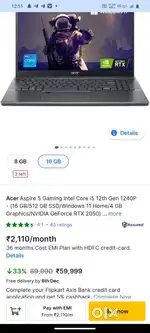 ACER ASPIRE 5 I5 12TH GENERATION LAPTOP