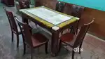 6 chairs marble Top dining table set in very good condition