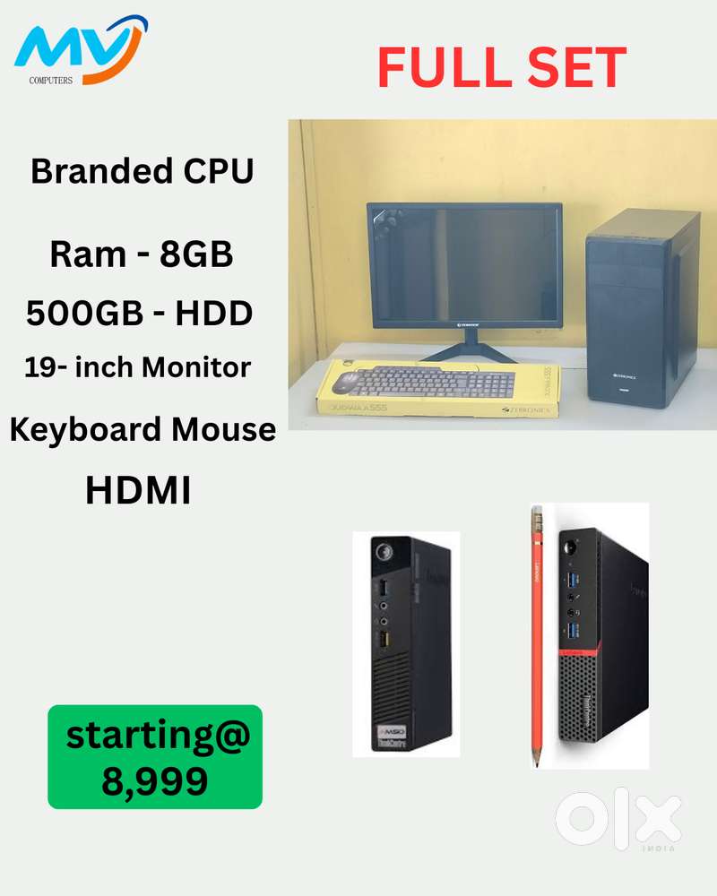 Full Set  CPU - new Process Branded  Ram - 8GB