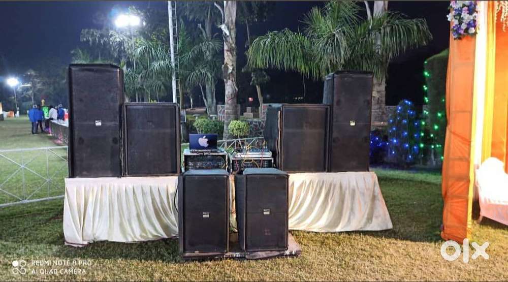DJ SOUND SYSTEM 2 BASS 2 COLUMN 2 SP2, MIXER ,CROSS OVER 2