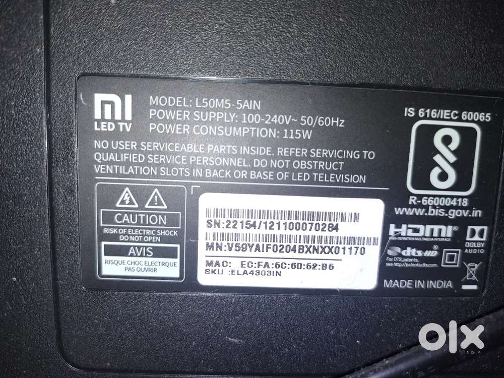 MI 55' Not Working LED 4k TV