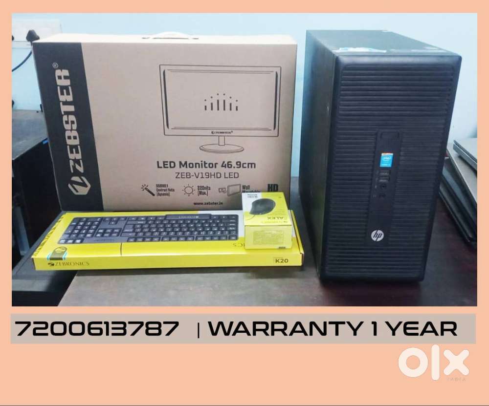 HP FULLSET COMPUTERS  MONITOR 19 INCH  CPU GRAPHICS 2GB  8GB RAM