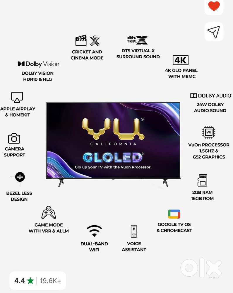 Vu 50inch gloled uhd(4k)