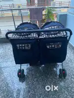 Twins Pushing Baby Buggy