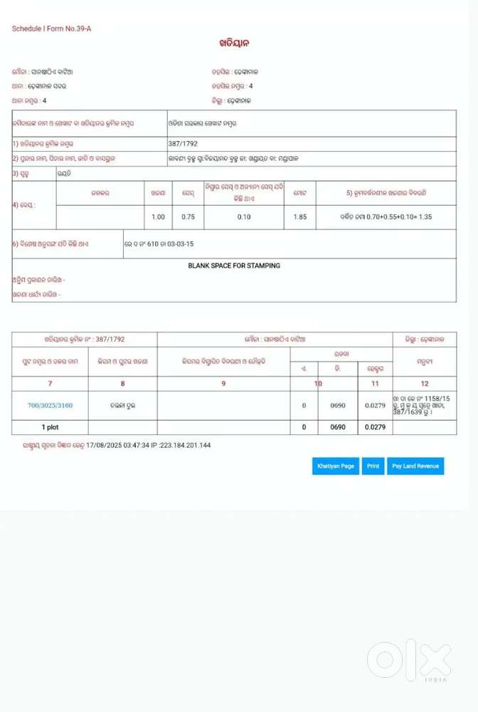 1.5gunth bhagaban pur land sell