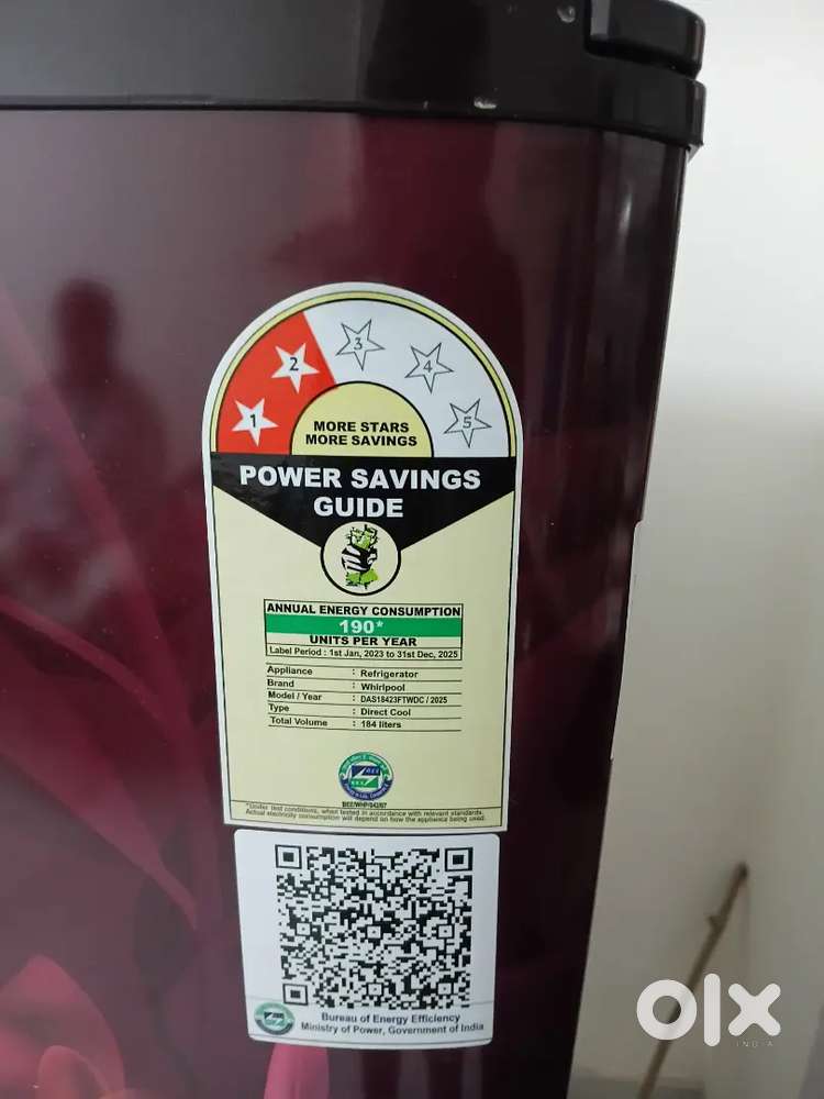 Whirlpool 184ltr single door fridge