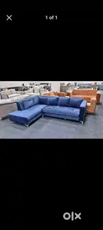 Fancy model L shape Lounger sofa golden legs with pillow