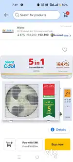 Onida ac 1.5 Tn 2 month old only