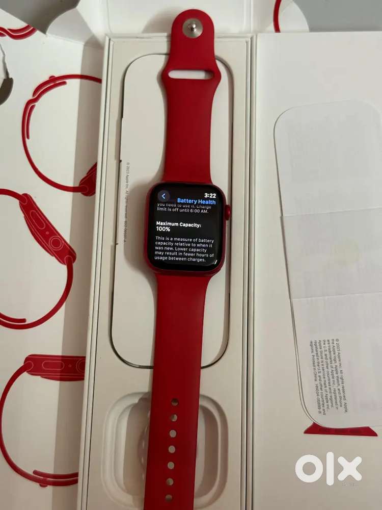 Apple Watch series 9 Red color 45mm GPS with 100% battery life