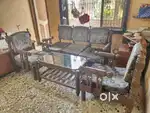 Sagwan wood Sofa set with tea table