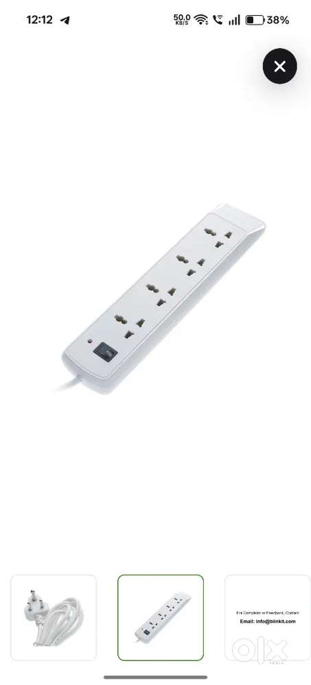 Bajaj 4 Way Extension Board (2 m, White)