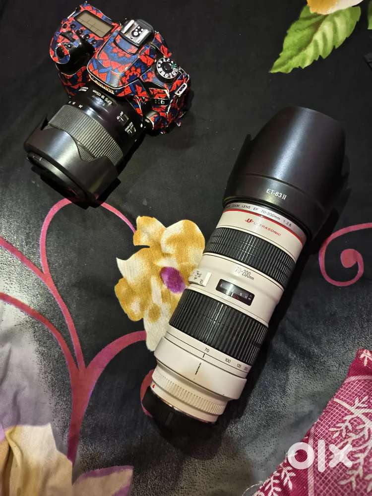 80D Camera + 70/200 Lens with Bag with Charger