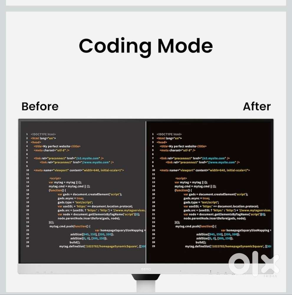 BenQ 24 Eye Care Monitor with Coding mode