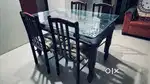 Glass top dining table with 4 chairs