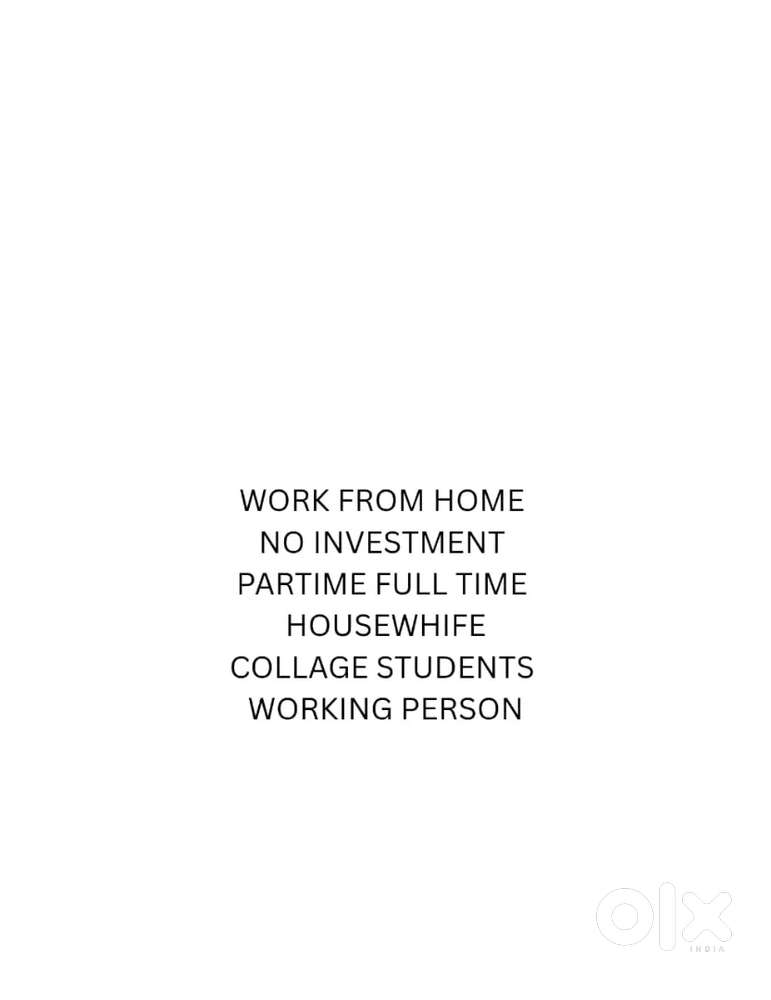 Work from home. No investment