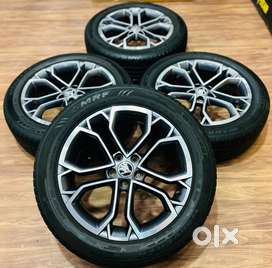 17 inch skoda kushaq Diamond cut Alloy wheels with MRF tyre set of 4