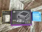 i3 12tth gen 12100F processor, Cooler master 450w smps and case fan.