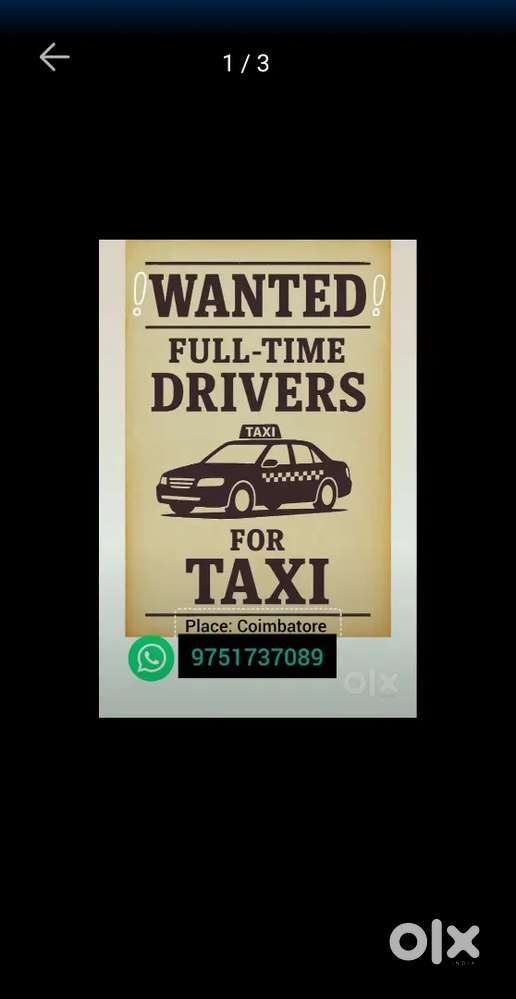 Urgent Drivers wanted coimbatore Taxi Requirement