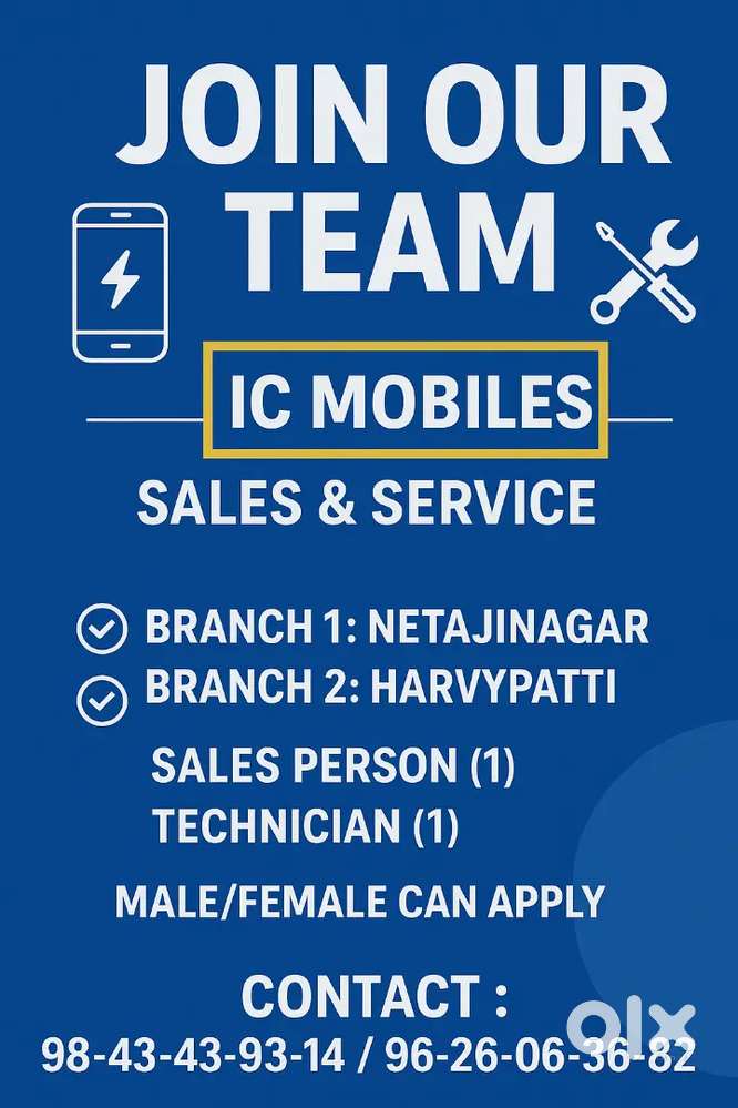 SALES PERSON (1) & TECHNICIAN (1)