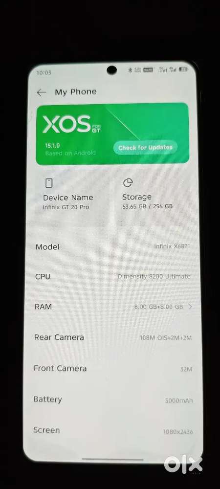 INFINIX GT 20pro @18500rs Urgent Sale