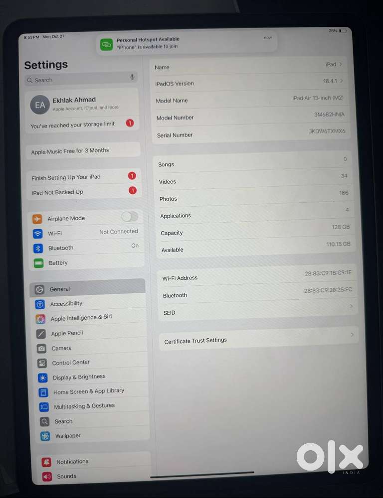 iPad Air M2 13 inch