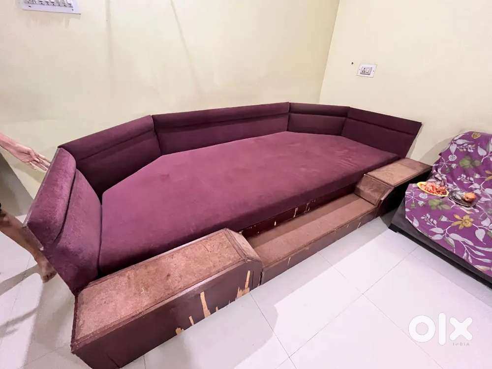 Big wooden sofa with good condition
