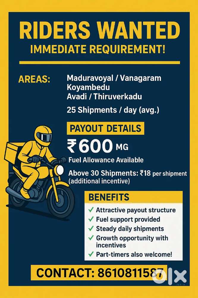 Hiring delivery partner for Lenskart