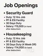 Required security guard and housekeeping staff